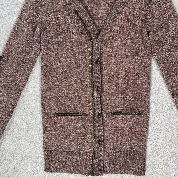 Bke Long Cardigan Sweater Women’s Size L Rust Brown Professor Academia Teacher - Picture 2 of 14